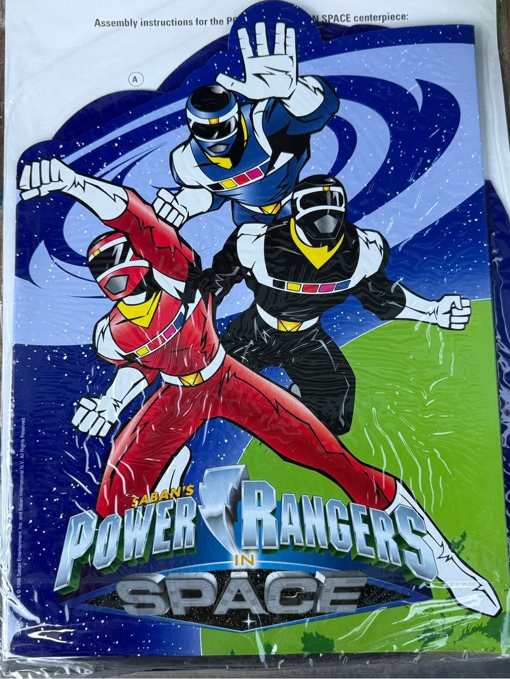 Vintage 1998 Power Rangers in Space Party Centerpiece Happy Birthday Party